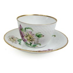 Hvid vintage tekop Saksisk Blomst