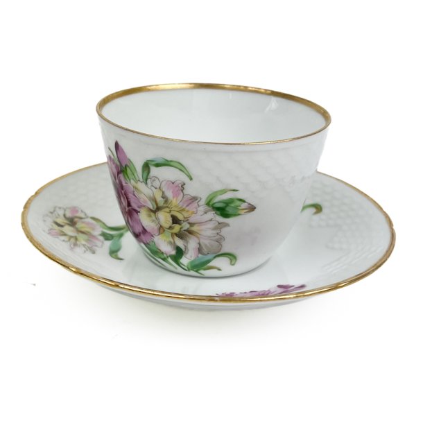 Hvid vintage tekop Saksisk Blomst