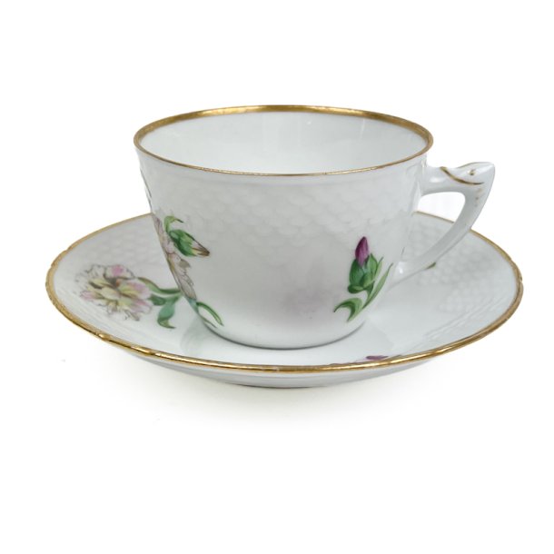 Hvid vintage tekop Saksisk Blomst