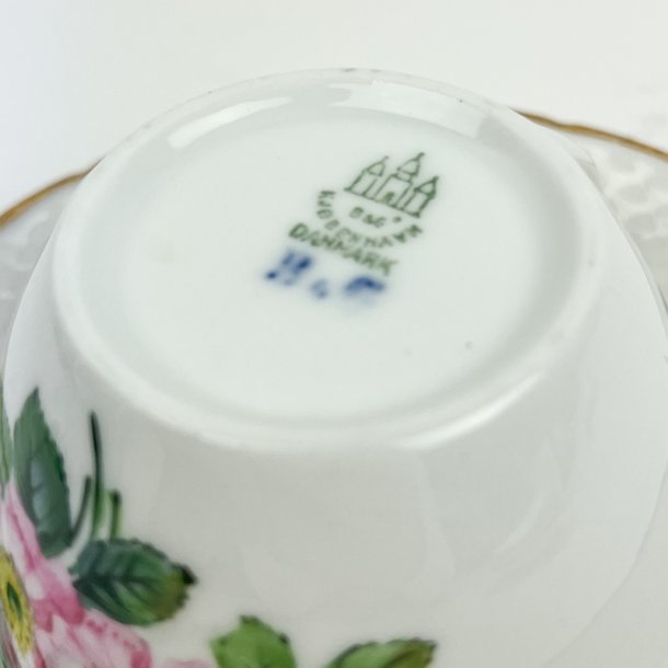 Hvid vintage tekop Saksisk Blomst