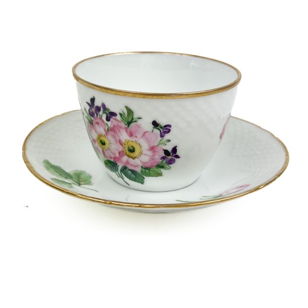 Hvid vintage tekop Saksisk Blomst