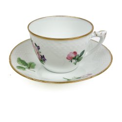 Hvid vintage tekop Saksisk Blomst