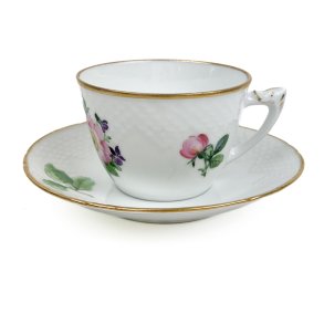 Hvid vintage tekop Saksisk Blomst