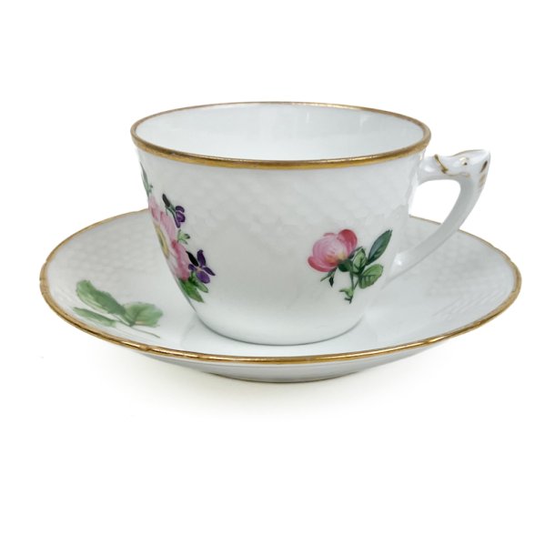 Hvid vintage tekop Saksisk Blomst