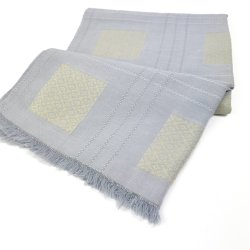 Gr� retro dug med gule tern � 150 cm