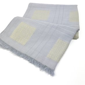 Gr� retro dug med gule tern � 150 cm