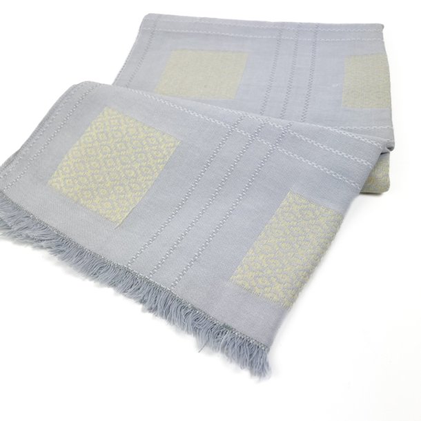 Gr� retro dug med gule tern � 150 cm