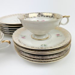 Seks pers vintage porcel�n stel