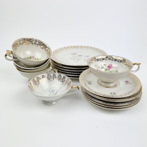 Seks pers vintage porcel�n stel