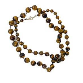 Vintage tiger�je perlek�de med s�lv