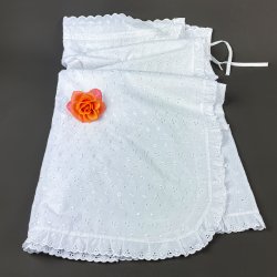 Hvid himmel til babyvugge i broderi anglaise