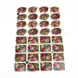 To ark glansbilleder med blomster