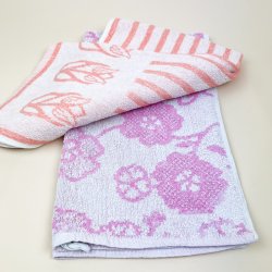 To rosa retro h�ndkl�der