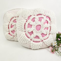 Zwei weie Vintage Zierkissen