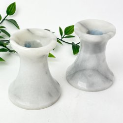 Zwei Retro Kerzenhalter aus Marmor