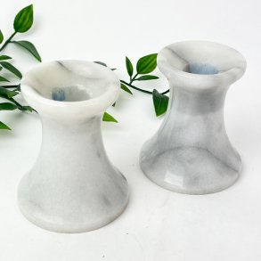 Zwei Retro Kerzenhalter aus Marmor