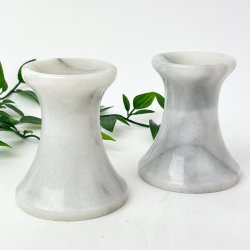 Zwei Retro Kerzenhalter aus Marmor