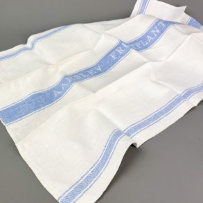 To store hvide og bl� vintage viskestykker 