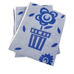 To bl� vintage viskestykker bomuld