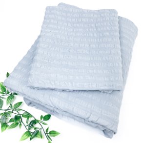 Lysebl�t vintage b�k og b�lge senget�j � 220 cm