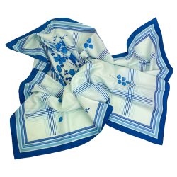 Bl�t blomstret retro satint�rkl�de