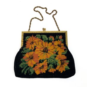 Sort vintage broderet taske