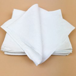 Tolv hvide vintage damask mundservietter