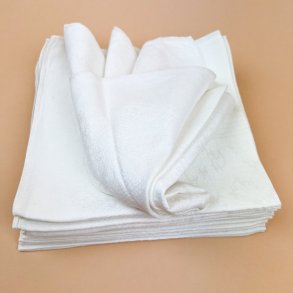 Tolv hvide vintage damask mundservietter
