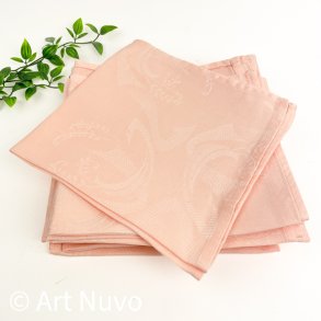 Tolv rosa vintage damaskservietter