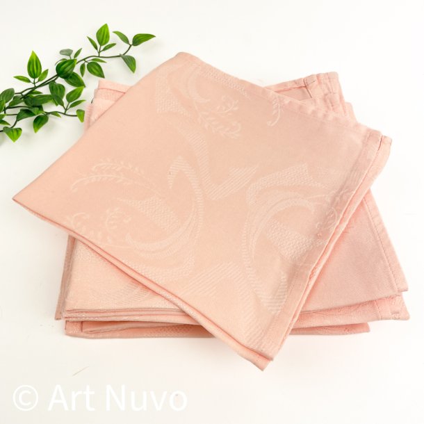 Tolv rosa vintage damaskservietter