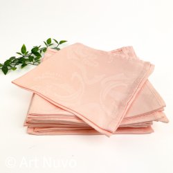 Tolv rosa vintage damaskservietter