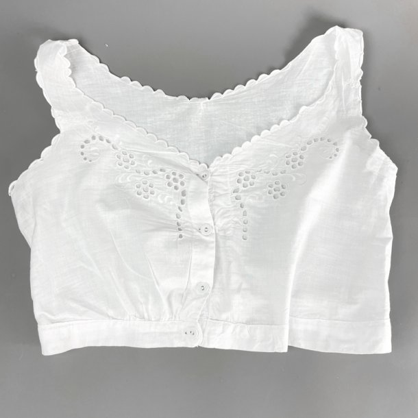 Vintage livstykke med engelsk broderi