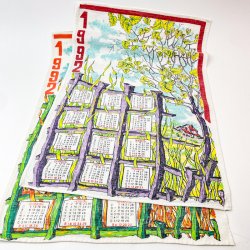 Farverige retro viskestykker  2 stk