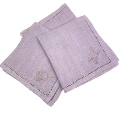 Tre lyselilla vintage h�rservietter
