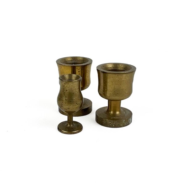 Tre miniature vintage messingb�gre