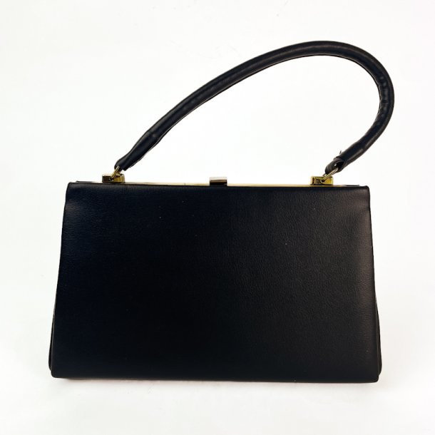Sort vintage l�der h�ndtaske