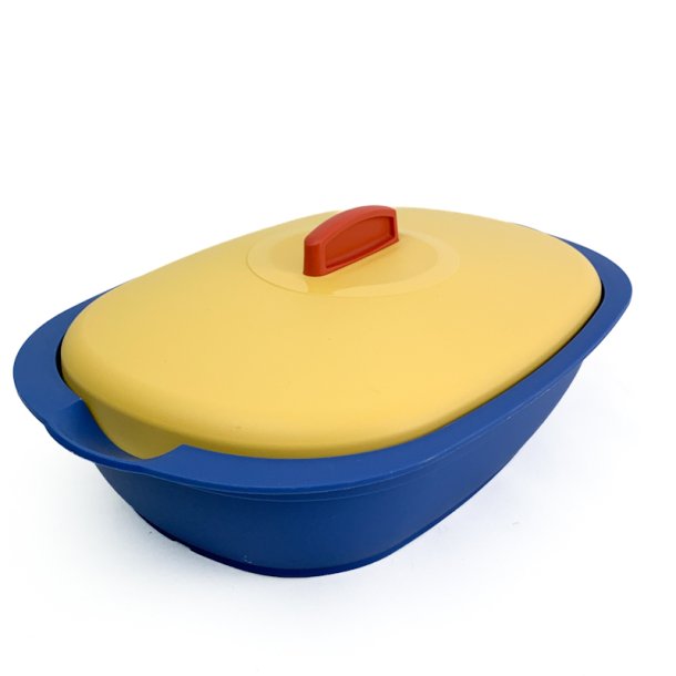 Bl-gul retro Tupperware beholder