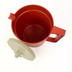 Rustfarvet retro Tupperware kande