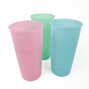 Tre retro Tupperware kopper