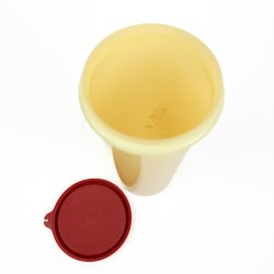 Gul retro Tupperware beholder