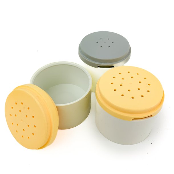 Drei Retro Tupperware Streudosen