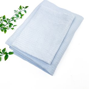 Lysebl�t vintage b�k og b�lge senget�j � 220 cm