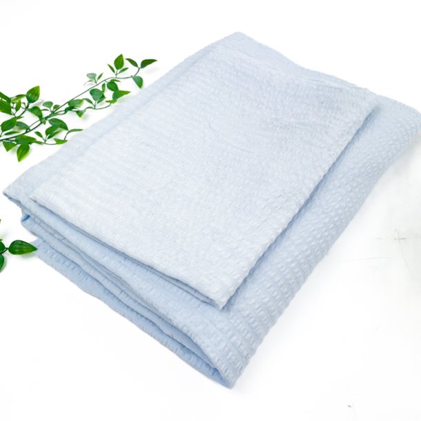 Lysebl�t vintage b�k og b�lge senget�j � 220 cm