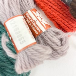 Seks vintage broderiuld