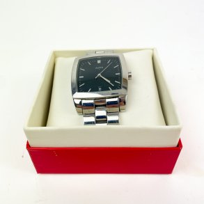 Alfex Herrenarmbanduhr mit schwarzem Zifferblatt