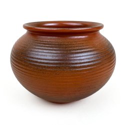 Rillet orange retro keramikskjuler