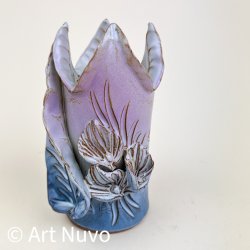 Dekorativ blomstret retro keramikvase