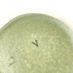 Grne Retro Vase mit Henkel