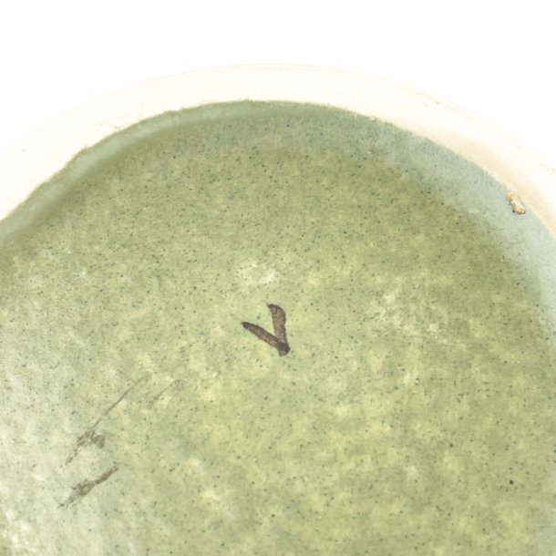 Grne Retro Vase mit Henkel