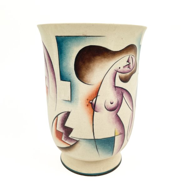 Kunstnerisk kubistisk vintage vase